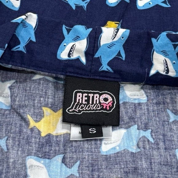 Retrolicious Novelty Shark Tie Halter Top Baby Shark Marine Biology Artsy Size S - Picture 7 of 10